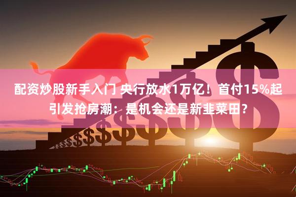 配资炒股新手入门 央行放水1万亿！首付15%起引发抢房潮：是机会还是新韭菜田？